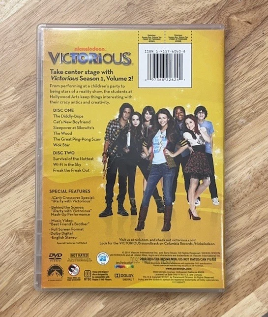 Victorious Season One 1 Volume Two 2 DVD Set 2011 Nickelodeon Ariana Grande OOP - Image 2 of 3