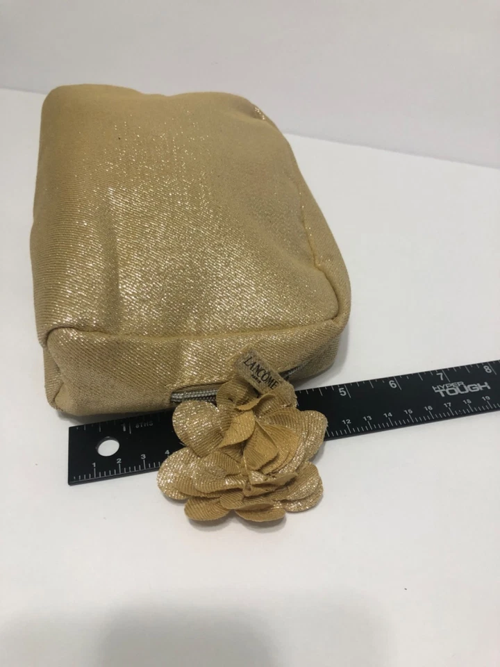 Bolso de Maquillaje Lancome Paris Bolsa Oro Rosa Flor Acento Estuche de Cosméticos Foto 3 de 4