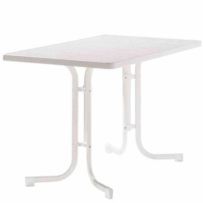 SIEGER Boulevard-Klapptisch, 115x70x72 cm, weiß Gestell aus Stahl in weiß, Ti...