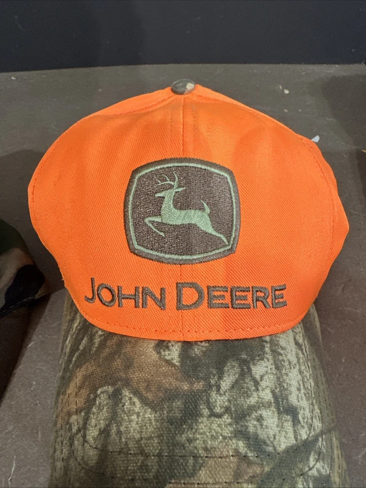 Lote De 2 Gorras De Colección JOHN DEER Camufladas Naranja Brillante Gorra de Bola Sombrero Foto 2 de 4