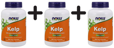 3 x NOW Foods Kelp, 325mcg (Caps) - 250 veggie caps (101,76 EUR/kg)
