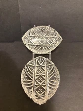 Salt Cellar, Salt Dip, ABP?  Cut Glass or Crystal, PAIR (2) MATCHING, EYE SHAPED