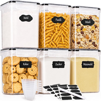 GoMaihe 6Er Set 2,5 L Vorratsdosen Mit Deckel Luftdicht, FüR Mehl & Zucker