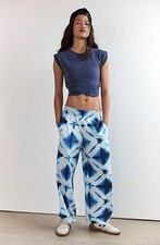Free People FP Movement Hot Shot Crossover Set in Shibori Navy Combo tie dye M