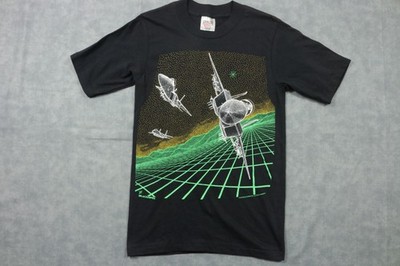 Vintage Blackbird F-15 Eagle Shirt Mens Small Black Graphic Fighter Jet 80s Tee
