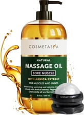 Cosmetasa Massage Oil for Sore Muscles with Roller Ball 