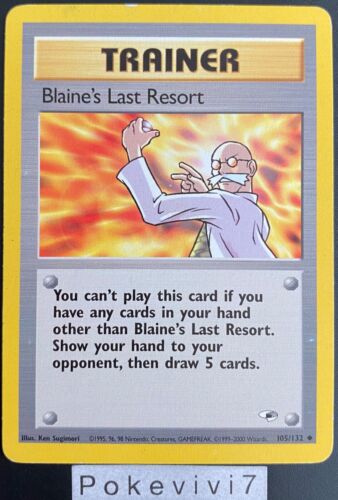 Carte Pokemon BLAINE'S LAST RESORT 105/132 GYM HEREOS Wizards English OCCASION - Photo 1/2