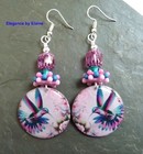 Hummingbirds Earrings  Soft Pink Artisan Handmade Spring Summer Nature Gift — photo 3