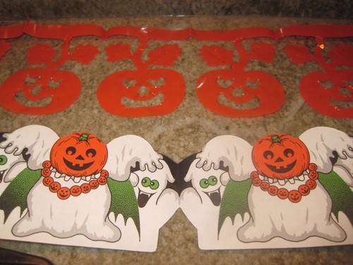 Guirnalda vintage de calabaza y fantasma de Halloween de 18 pies más 2 bolsas de golosinas - Imagen 2 de 4