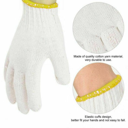 1~5 pares de guantes de algodón blancos resistentes a cortes jardinería garaje trabajo guantes de seguridad - Imagen 3 de 10