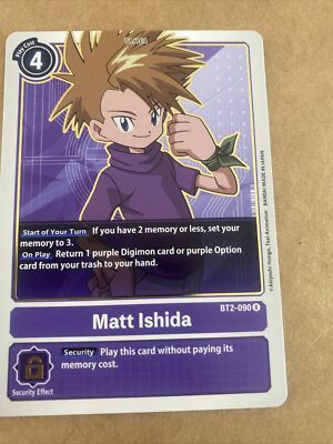Digimon Matt Ishida BT2-090 Rare NM English TCG CCG Tracking Many Available