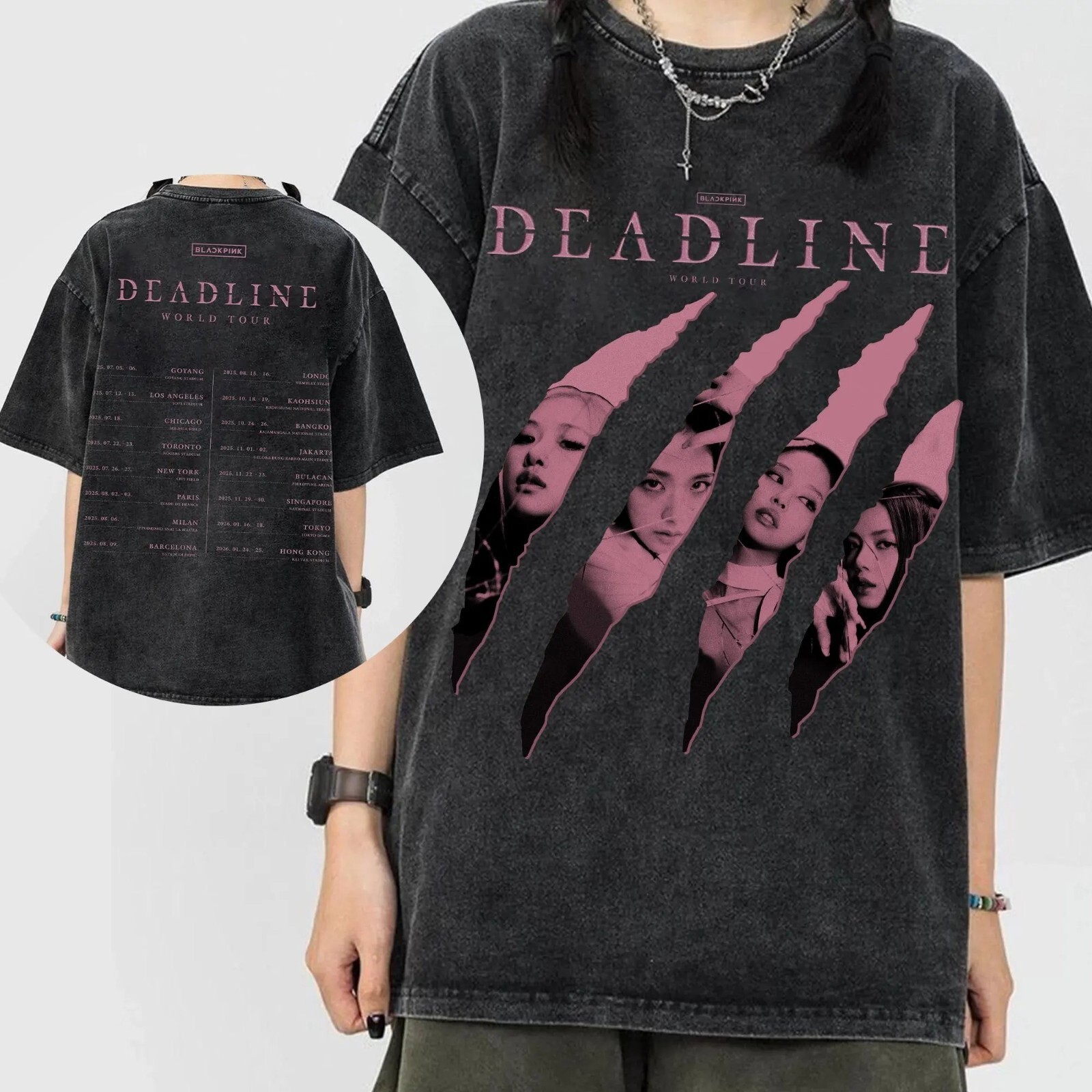 Blackpink 2025 Tour Jennie Jisoo Rose Lisa Graphic T-Shirt