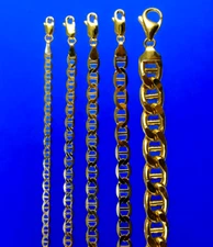 10K Yellow Gold SOLID Anchor Mariner Necklace Bracelet Chain Link 3mm-6mm 7"-30"