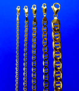 Collana Catena Mariner In Oro Giallo 10K, Larghezza 1.2 Mm, Lunghezza 40,6 Cm