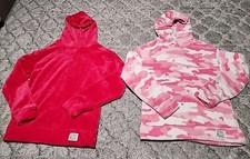 2 Lucky Brand Hoodies Fuzzy Sz L 14/16 flaw C104