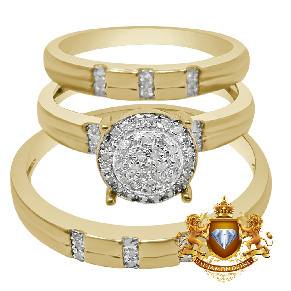 Bridal Set Walmart Yellow Gold Engagement Rings Diamond Wedding