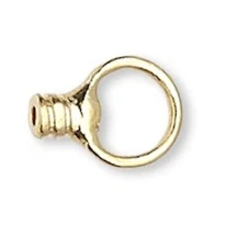 Crimp End, 100 Gold Plated Brass 2.5x1.5mm Tube Crimps with Loop with 0.5mm ID