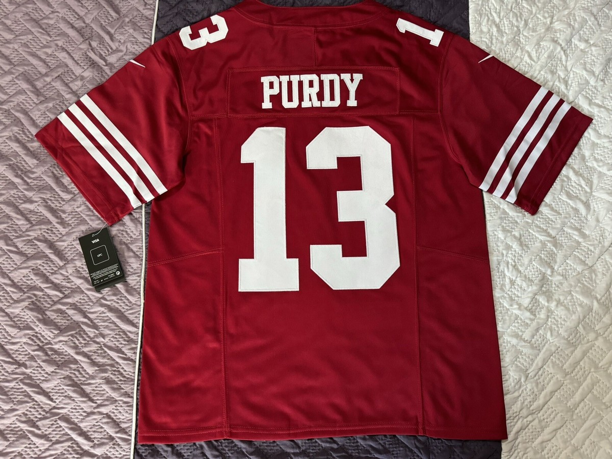 Large Brock Purdy #13 Vapor FUSE Jersey Red Elite Quality San