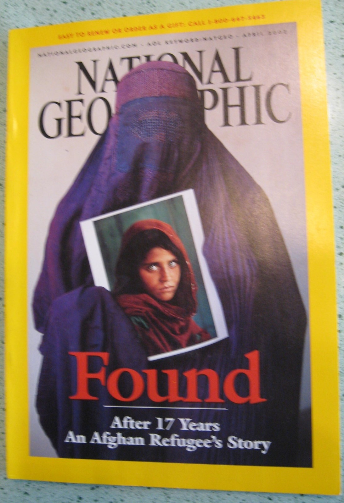National Geographic Magazine April 2002 Afghan Refugee Story Cover Collectible