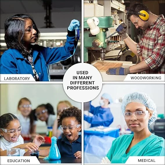 PACOTE COM 20 PARES de óculos de segurança de proteção lente transparente trabalho UV ANSI Z87 lote de 12 - Imagem 2 de 4