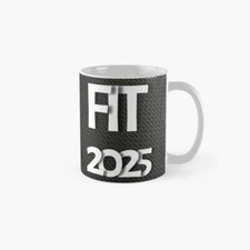 Fitness 2025 | Black Mat | Workout Journal Classic Mug , Gift For Family