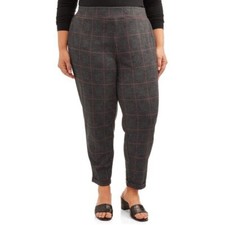 Terra  Sky - Women's Plus Size Printed Double Knit Tapered Pant - Size 0X-New