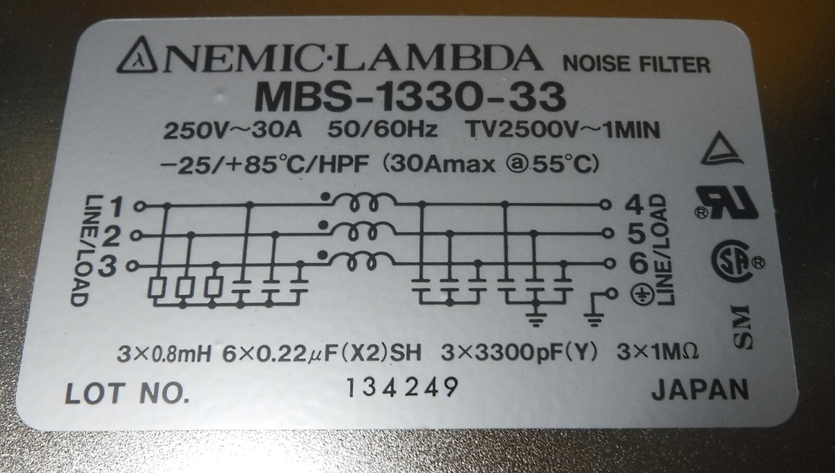 NEMIC LAMBDA MBS-1330-33 ノイズフィルター Nemic-Lambda MBS