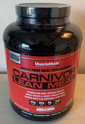 Musclemeds Carnivor Mager Mahlzeit, Vanillecreme, 4,21 Pfund NEU VERSIEGELT EXP 9/24