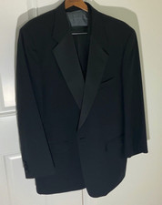 Brooks Brothers 3 piece Black tuxedo Brooksease 37R Jacket Vest Pants Shirt