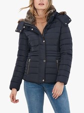 Joules Gosway Chevron Quilted Jacket In Marine Navy