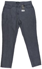NEXT Womens Blue Linen Trousers Size 16 Petite RRP £28 LABEL FAULT