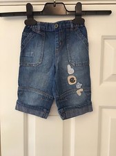 Next Boys Blue Denim Jeans With Bear Design Size 3-6 Months