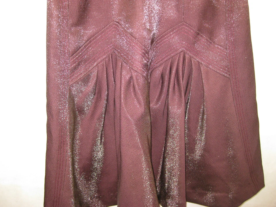 Falda Nina Ricci Talla 38 8 Borgoña Cóctel Diseñador Francés Foto 3 de 4