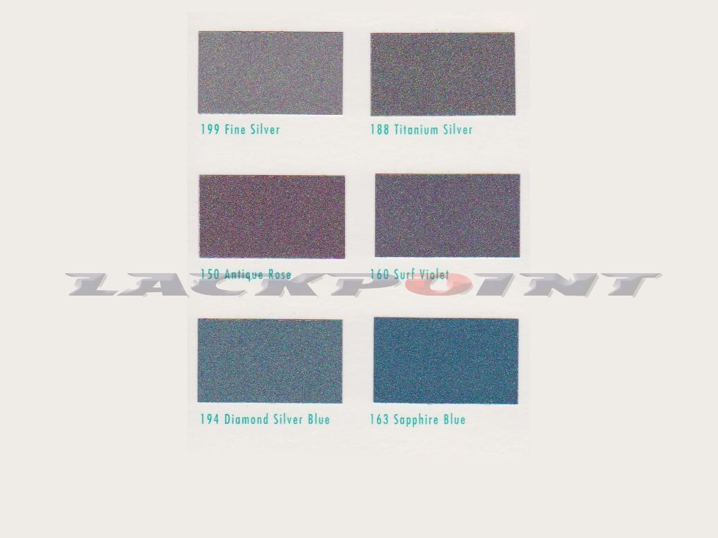 Metallic Car Paint Color Chart Standard Colours Polyester Pigments For