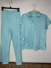 Vintage Henson Kickernick Silkie Nylon Pajama Set Large Size 36 USA 2 Piece MED