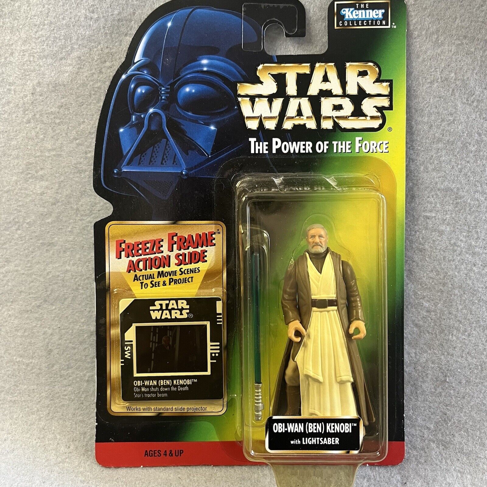 Star Wars Power of the Force Ben Obi-Wan Kenobi 1995 with Long Lightsaber NIB