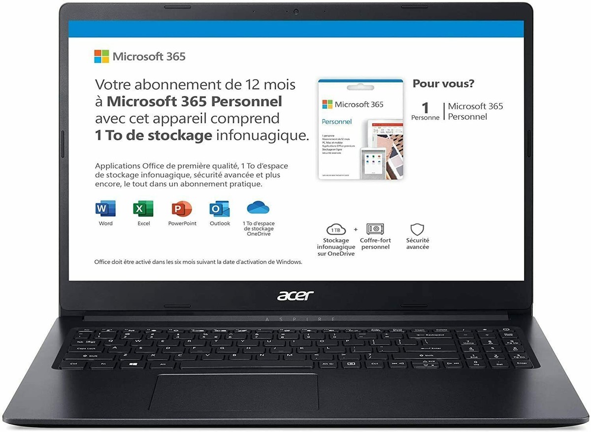 PC Portable Acer Aspire 1 A115-32-C1M9 - 15,6" HD - Intel Celeron - 4Go RAM - 128Go EMMC - Windows 11