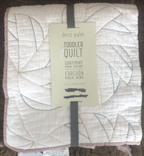 West Elm x Pottery Barn Kids Deco Palm Toddler Bed Quilt Muslin Cotton NWT NLA