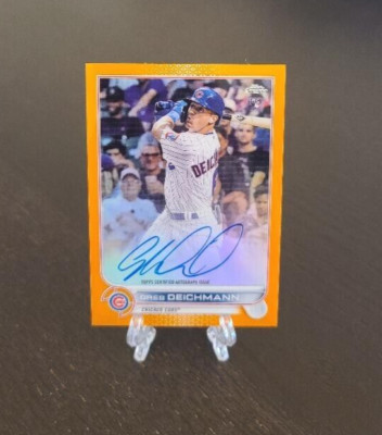 2022 Topps Chrome Greg Deichmann Autographed Rookie Card Orange Cubs 4/25