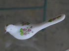 Vintage/MCM Fenton Bird of Happiness “Violets In The Snow” Hand Painted Signed