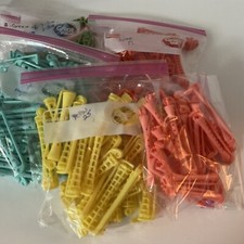 Lot Of 144 Vintage Assorted Perm Rods All Sizes And Colors Swing Arm Clip