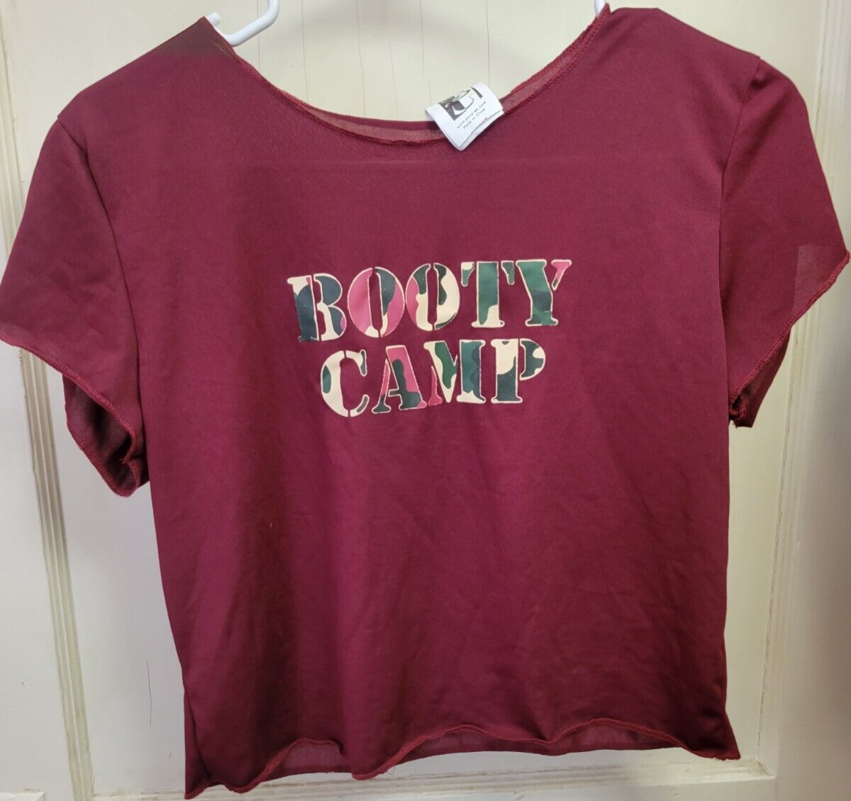 T shirt donna crop top Pony Express rosso booty camp taglia small