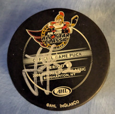 AHL All Star Signed Game Puck Joakim Lindstrom  2008 Binghamton Syracuse Crunch