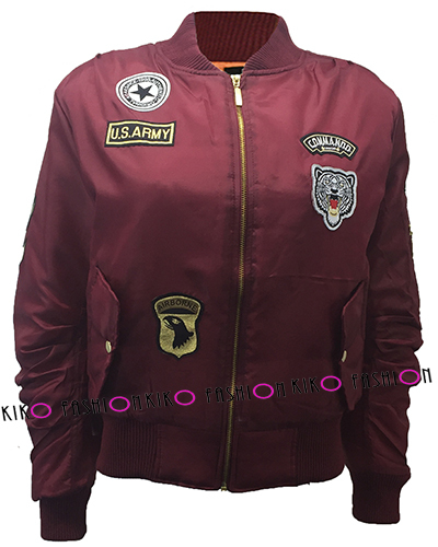 Womens MA1 Classic Padded Bomber Jacket Ladies Vintage Zip Up Biker Coat Stylish - Picture 11 of 22