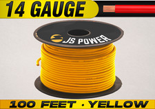 14 Gauge - YELLOW - 100 Foot Spool Primary Wire Remote Cable for Auto  Home CCA