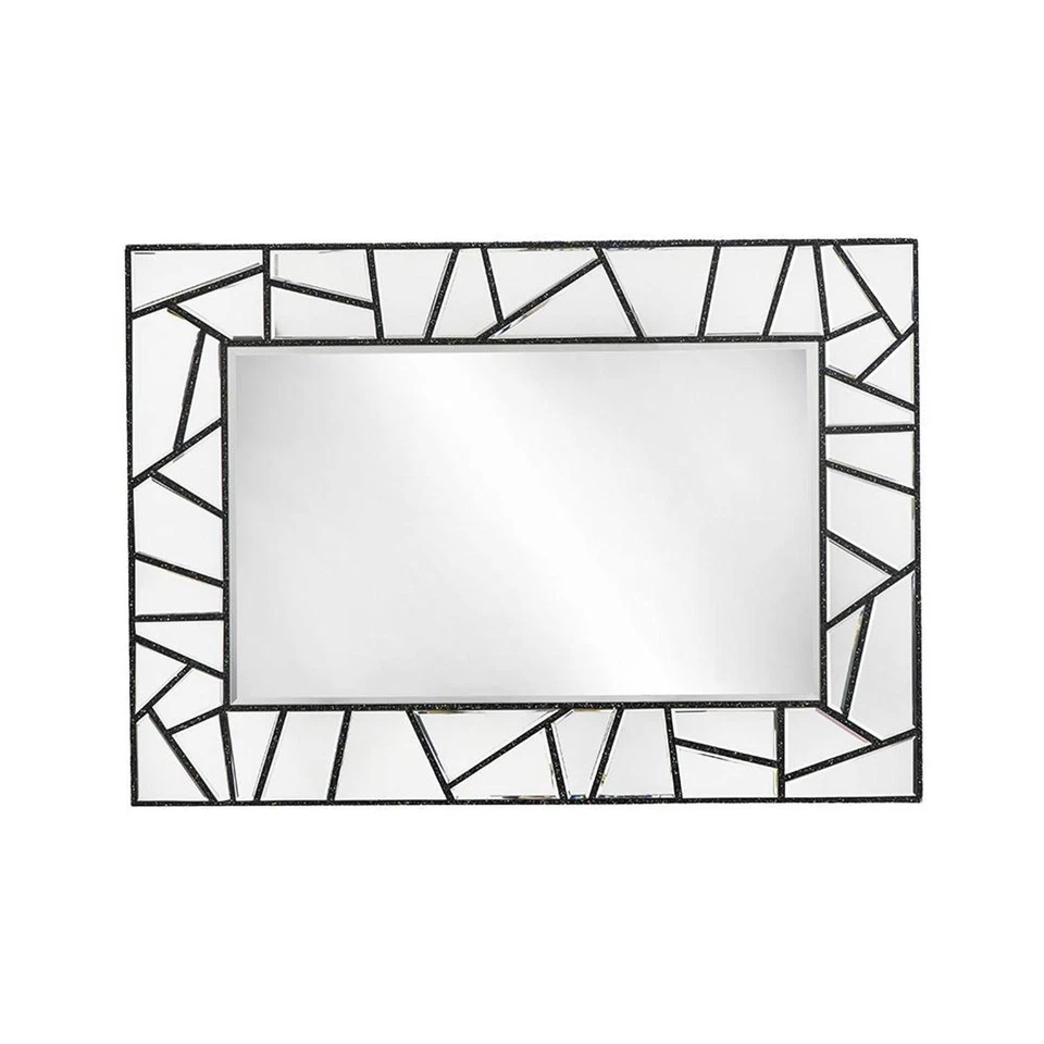 28" Black Metal And Glass Mosaic Framed Accent Mirror - Image 2 of 4