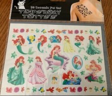 NEW 3 x Sheets of Ariel Temporary Tattoos - 15.5cms x 11cms