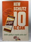 Vintage 1958 Schlitz Beer 10 oz Can Store Counter Display Sign Cardboard Bar