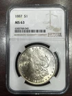 1887 MS63 - Morgan Silver Dollar NGC