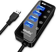 USB 3.0 Hub 4 Port Splitter with Power Switch